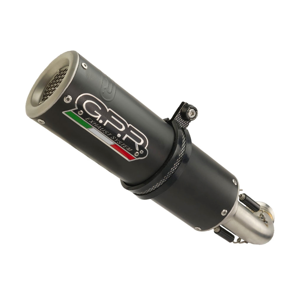 Scarico GPR compatibile con  Benelli Bn 125 2018-2020, M3 Black Titanium, Scarico completo omologato,fornito con db killer estraibile,catalizzatore e collettore
