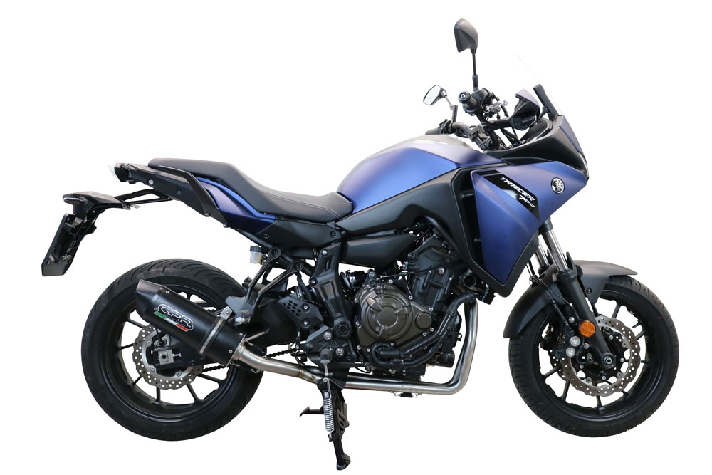 Scarico GPR compatibile con  Yamaha Tracer 700 GT 2019-2020, Furore Nero, Scarico completo racing, fornito con db killer estraibile e collettore, non conforme per uso stradale
