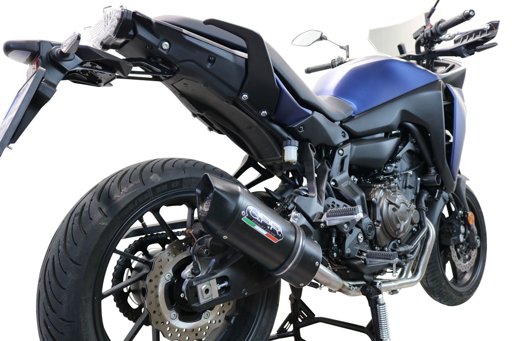 Scarico GPR compatibile con  Yamaha Tracer 700 GT 2019-2020, Furore Nero, Scarico completo racing, fornito con db killer estraibile e collettore, non conforme per uso stradale