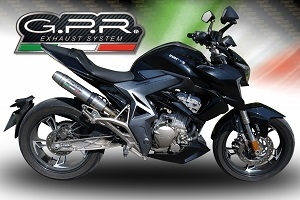 GPR exhaust compatible with  Zontes Zt 310 2021-2024, Deeptone Inox, Homologated legal full system exhaust, including removable db killer and catalyst 