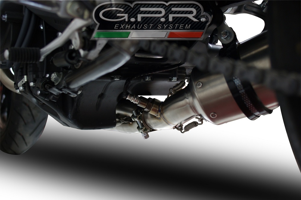 GPR exhaust compatible with  Yamaha Mt-09 Tracer 900 2015-2016, Albus Ceramic, Homologated legal full system exhaust, including removable db killer and catalyst 