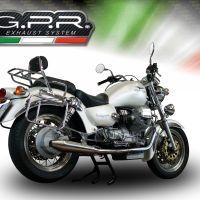 Scarico GPR compatibile con  Moto Guzzi California 1100 Special-Stone-Sport-Ev-Alu 1997-2005, Vintacone, Coppia di terminali di scarico omologati, forniti con db killer removibile, catalizzatori e raccordi specifici