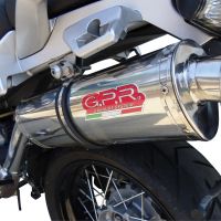 Scarico GPR compatibile con  Moto Guzzi Stelvio 1200 4V  2008-2010, Trioval, Terminale di scarico omologato, fornito con db killer estraibile, catalizzatore e raccordo specifico