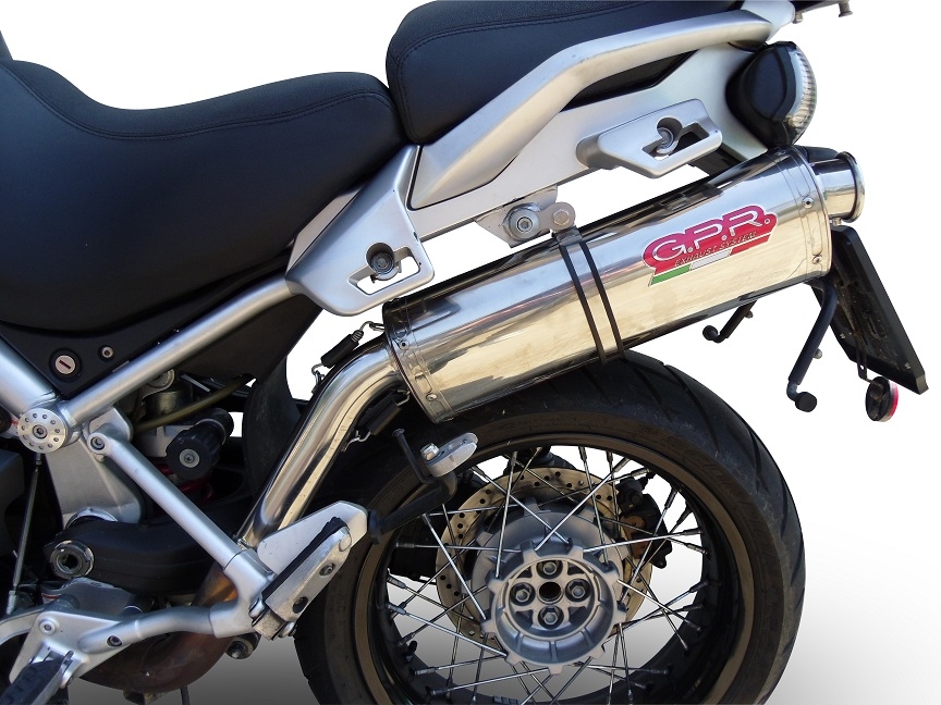 Scarico GPR compatibile con  Moto Guzzi Stelvio 1200 4V  2008-2010, Trioval, Terminale di scarico omologato, fornito con db killer estraibile, catalizzatore e raccordo specifico
