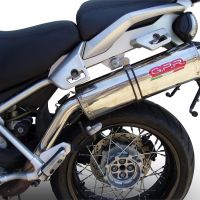 Scarico GPR compatibile con  Moto Guzzi Stelvio 1200 4V  2008-2010, Trioval, Terminale di scarico omologato, fornito con db killer estraibile, catalizzatore e raccordo specifico