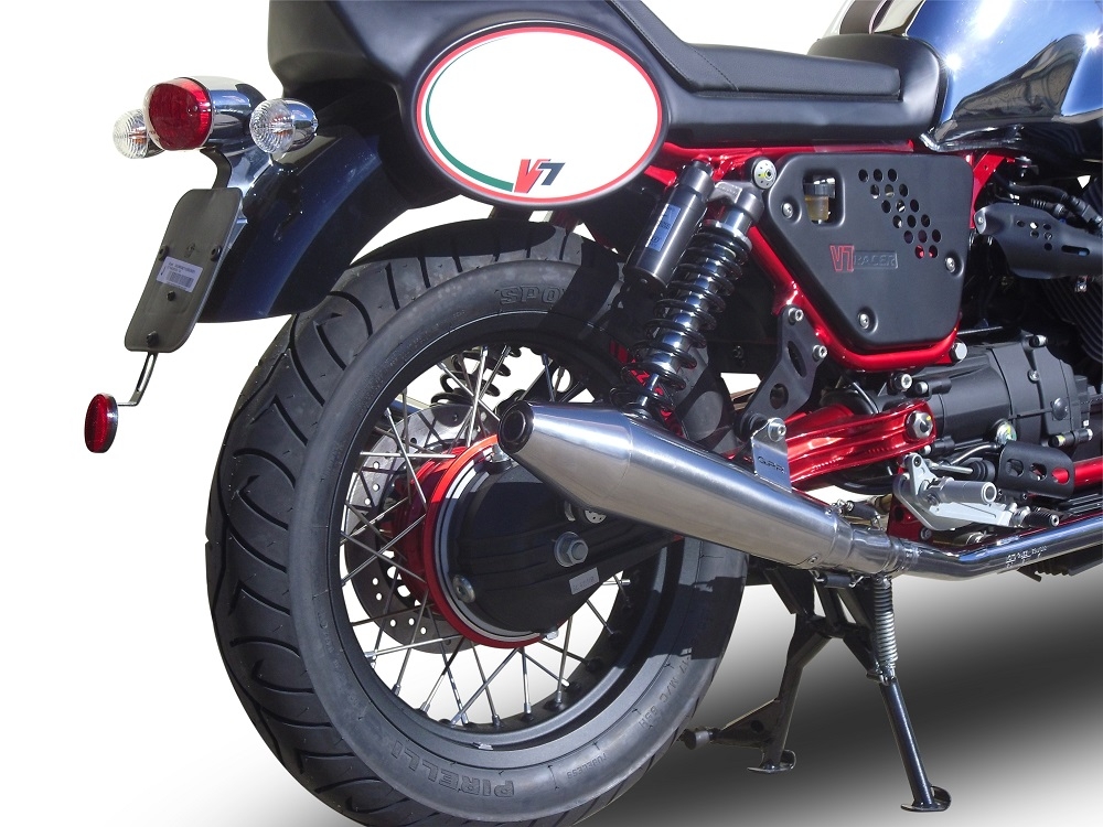 Scarico GPR compatibile con  Moto Guzzi Nevada 750 2008-2014, Vintacone , Coppia di terminali di scarico omologati, forniti con db killer removibile, catalizzatori e raccordi specifici