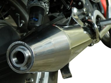 Scarico GPR compatibile con  Moto Guzzi V7 (I - II) - Stone - Special 2012-2016, Vintacone , Coppia di terminali di scarico omologati, forniti con db killer removibili e raccordi specifici