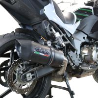 Scarico GPR compatibile con  Kawasaki Versys 1000 I.E. 2021-2024, Furore Evo4 Nero, Scarico omologato, silenziatore con db killer estraibile e raccordo specifico