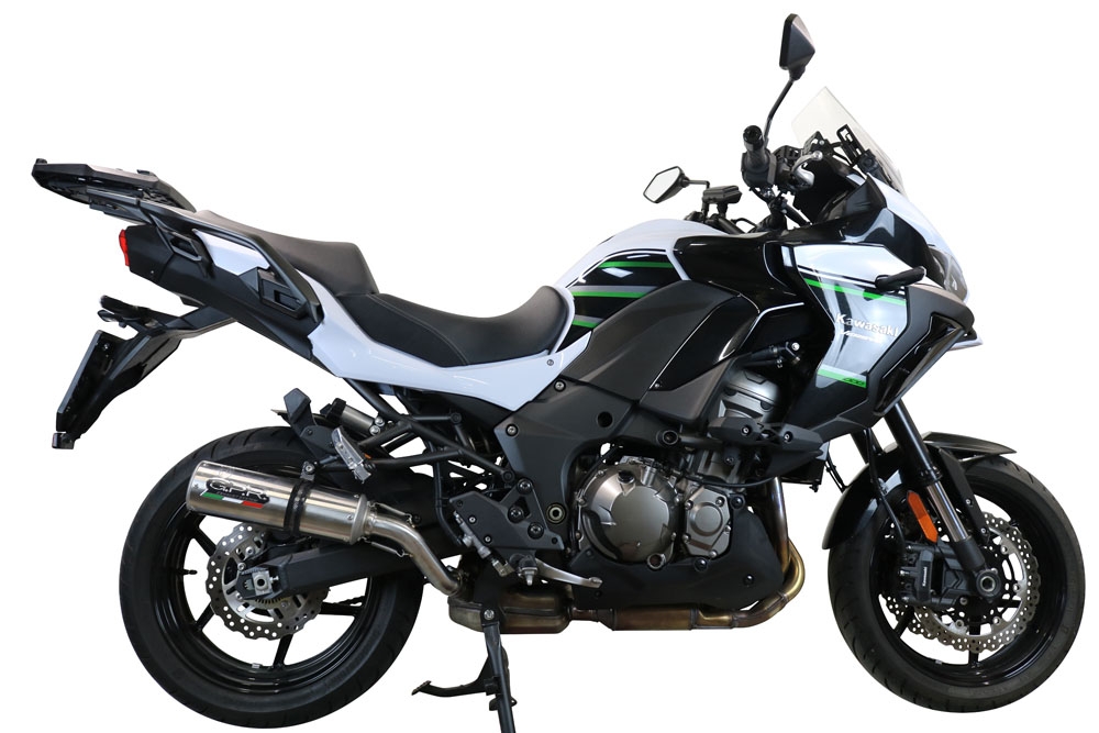 Scarico GPR compatibile con  Kawasaki Versys 1000 I.E. 2021-2024, M3 Inox , Scarico omologato, silenziatore con db killer estraibile e raccordo specifico