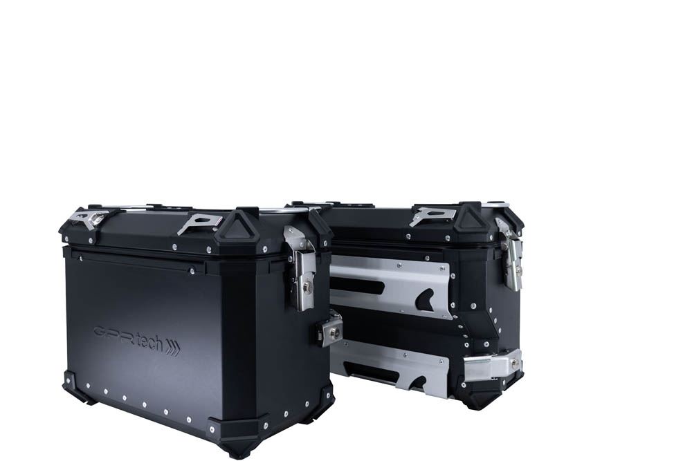 GPR TECH COMPATABILE CON Voge 900DSX 2024/2025 e5 GPR TECH COPPIA DI VALIGIE LATERALI NERE ALPI-TECH 38 LT. + 32 LT. CON PORTA PACCHI ARGENTO 