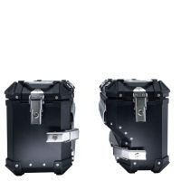 GPR TECH compatible with  GPR TECH Pair of side cases aluminum made with contoured right side, black color with specific pannier holder Pair of side cases aluminum made with contoured right side, black color with specific pannier holder Capacity 38 LT. + 