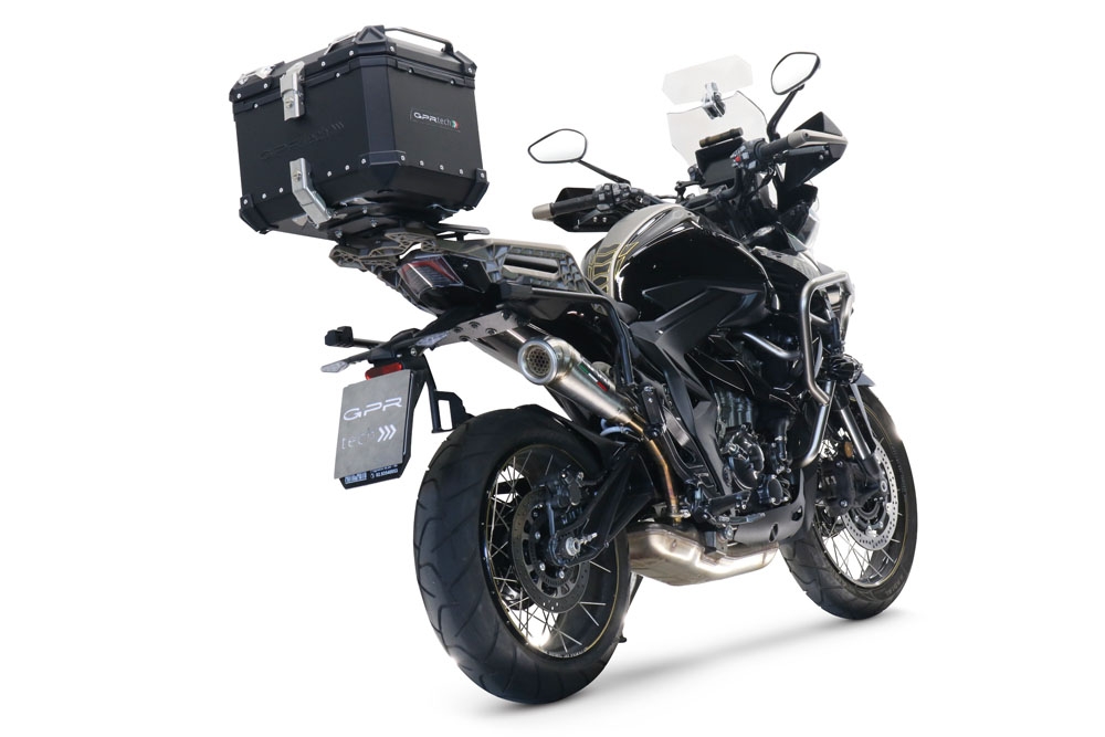 Scarico GPR compatibile con  Zontes 350 T1 ADV 2022-2024, Powercone Evo, Scarico completo racing, fornito con db killer estraibile e collettore, non legale per uso stradale