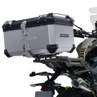 TOP CASE - BAULETTO GPR TECH COMPATABILE CON Zontes 350 T1 ADV 2022/2024 e5 GPR TECH BAULETTO TOP CASE ALPI-TECH 55 LT COLORE ARGENTO CON PIASTRA SPECIFICA 