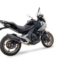 GPR pot echappement compatible avec  Cf Moto 700 Mt 2023-2024, New Grand Prix Evo Black Titanium, Échappement légal, homologué,silencieux avec catalyseur, db killer amovible et tuyau de liaison spécifique 