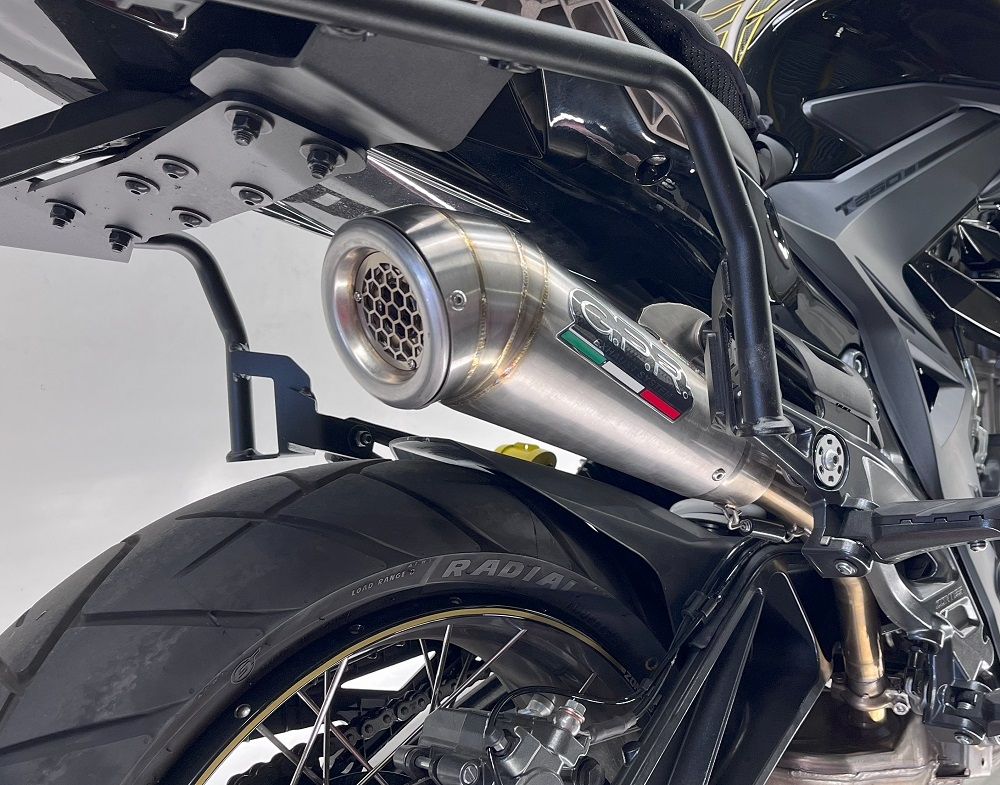 Scarico GPR compatibile con  Zontes 350 T1 ADV 2022-2024, Powercone Evo, Scarico completo racing, fornito con db killer estraibile e collettore, non legale per uso stradale