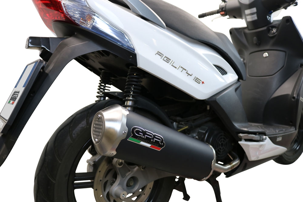 GPR exhaust compatible with  Kymco Agility 200 - I.E. R16 - Plus 2010-2014, Evo4 Road, Homologated legal full system exhaust, including removable db killer 