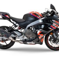 GPR pot echappement compatible avec  Aprilia RS 457 2024-2025, New Grand Prix Evo Black Titanium, Pot d'échappement complet racing, compris de collecteur et db killer amovible, sans homologation 