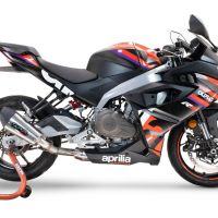 Scarico GPR compatibile con  Aprilia RS 457 2024-2025, New Grand Prix Evo Titanium, Scarico completo racing, fornito con db killer estraibile e collettore, non conforme per uso stradale