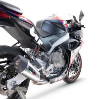 Scarico GPR compatibile con  Aprilia RS 457 2024-2025, New Grand Prix Evo Titanium, Scarico completo racing, fornito con db killer estraibile e collettore, non conforme per uso stradale
