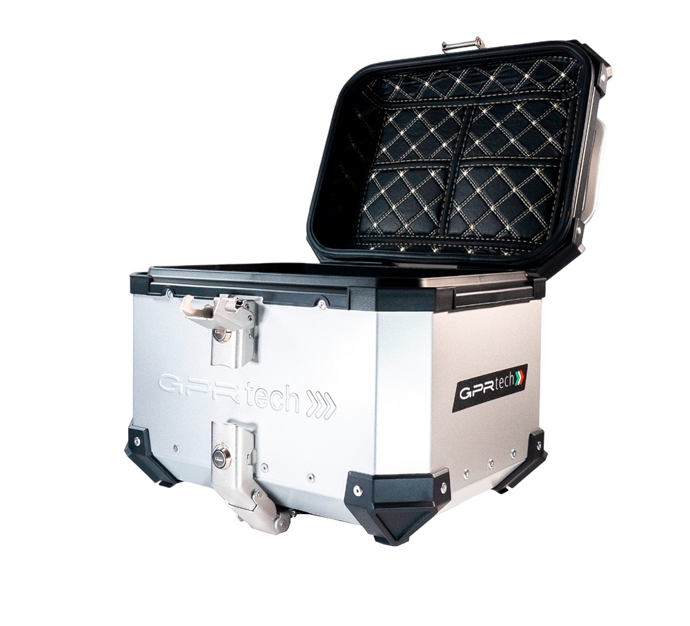 GPR TECH TOP CASE ALPI-TECH 26 LT. SILVER Top case in aluminum, silver color with universal plate included Capacity 26 LT.