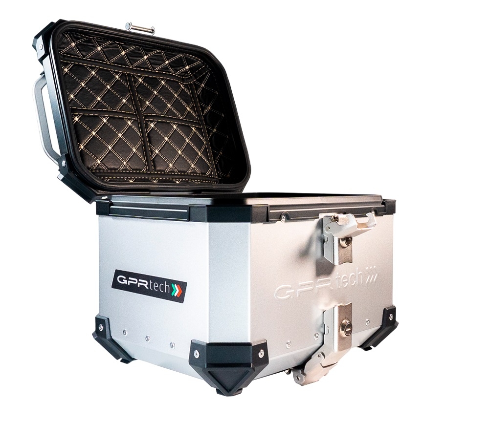 GPR TECH TOP CASE ALPI-TECH 26 LT. SILVER Top case in aluminum, silver color with universal plate included Capacity 26 LT.