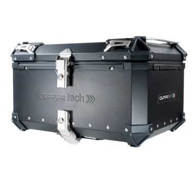 Top case GPR TECH compatible with  GPR TECH Top case in aluminum, black silver color with specific plate included Top case in aluminum, black silver color with specific plate included Capacity 55 LT.