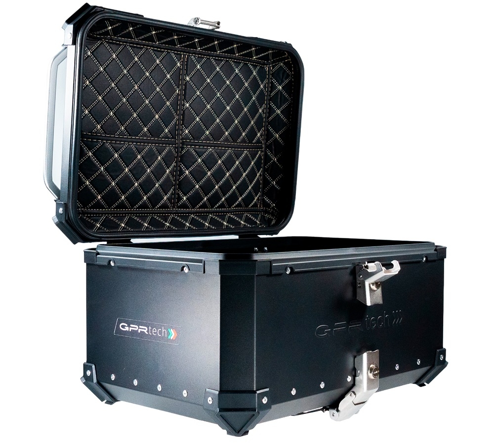 Top case GPR TECH compatible with  GPR TECH Top case in aluminum, black silver color with specific plate included Top case in aluminum, black silver color with specific plate included Capacity 55 LT.