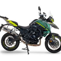 Scarico GPR compatibile con  Benelli Trk 702 X 2023-2024, Dual Inox, Scarico omologato, silenziatore con db killer estraibile e raccordo specifico