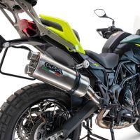 Scarico GPR compatibile con  Benelli Trk 702 X 2023-2024, Dual Inox, Scarico omologato, silenziatore con db killer estraibile e raccordo specifico