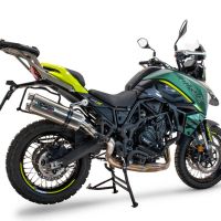 Scarico GPR compatibile con  Benelli Trk 702 X 2023-2024, Dual Inox, Scarico omologato, silenziatore con db killer estraibile e raccordo specifico