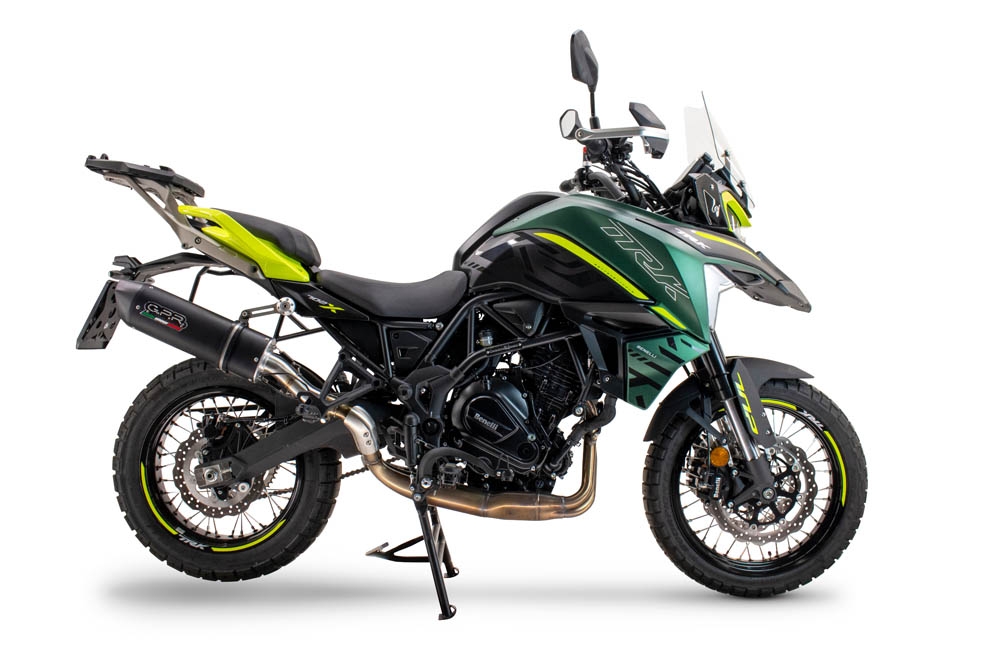 Scarico GPR compatibile con  Benelli Trk 702  2023-2024, Furore Evo4 Nero, Scarico omologato, silenziatore con db killer estraibile e raccordo specifico