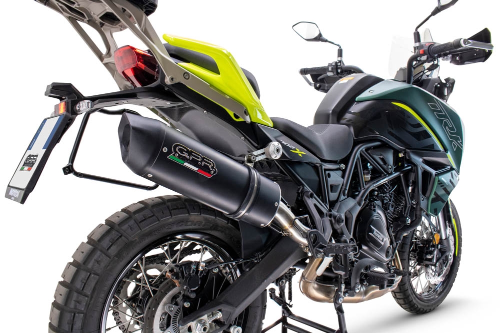 Scarico GPR compatibile con  Benelli Trk 702  2023-2024, Furore Evo4 Nero, Scarico omologato, silenziatore con db killer estraibile e raccordo specifico