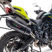 Scarico GPR compatibile con  Benelli Trk 702  2023-2024, Furore Evo4 Nero, Scarico omologato, silenziatore con db killer estraibile e raccordo specifico