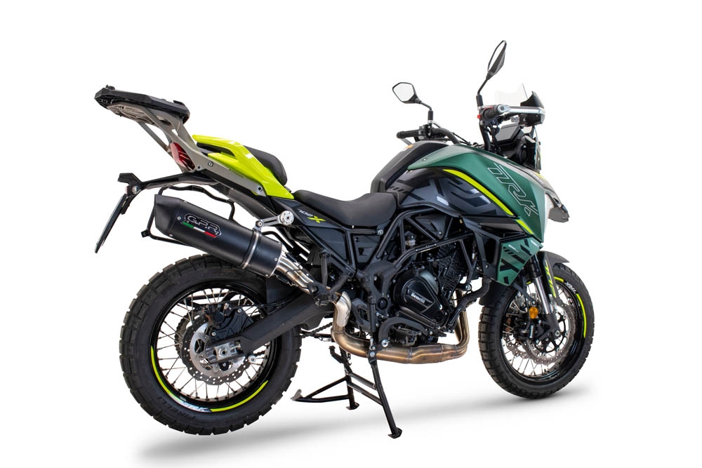 Scarico GPR compatibile con  Benelli Trk 702  2023-2024, Furore Evo4 Nero, Scarico omologato, silenziatore con db killer estraibile e raccordo specifico