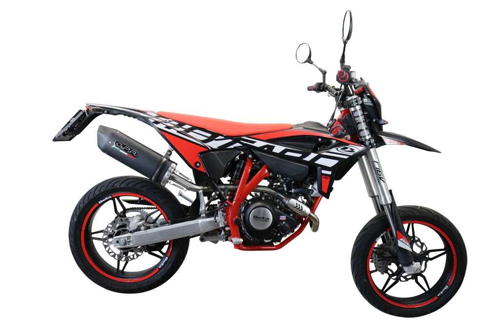 Scarico GPR compatibile con  Beta RR 125 4T Motard 2021-2024, Furore Evo4 Nero, Terminale di scarico omologato, fornito con db killer estraibile, catalizzatore e raccordo specifico
