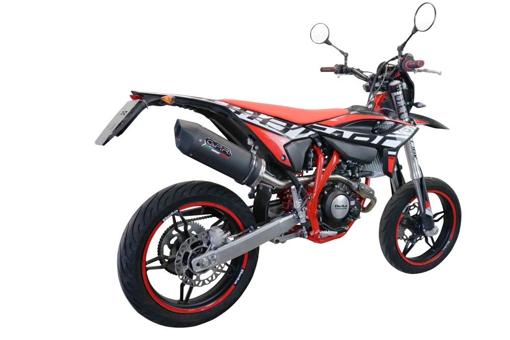 Scarico GPR compatibile con  Beta RR 125 4T Motard 2021-2024, Furore Evo4 Nero, Terminale di scarico omologato, fornito con db killer estraibile, catalizzatore e raccordo specifico
