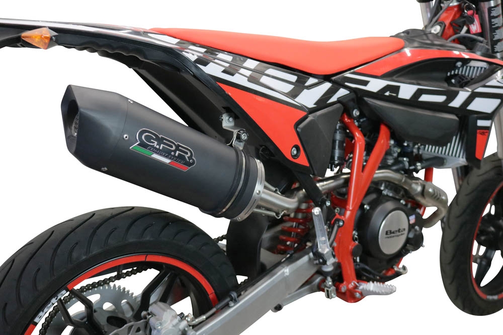 Scarico GPR compatibile con  Beta RR 125 4T Motard 2021-2024, Furore Evo4 Nero, Terminale di scarico omologato, fornito con db killer estraibile, catalizzatore e raccordo specifico
