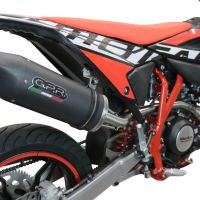 Scarico GPR compatibile con  Beta RR 125 4T Motard 2021-2024, Furore Evo4 Nero, Terminale di scarico omologato, fornito con db killer estraibile, catalizzatore e raccordo specifico