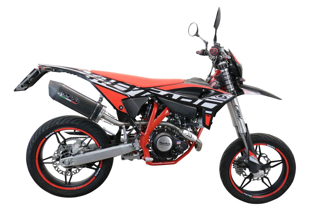 Scarico GPR compatibile con  Beta RR 125 4T Enduro 2021-2024, Furore Evo4 Poppy, Terminale di scarico omologato,fornito con db killer estraibile,catalizzatore e collettore