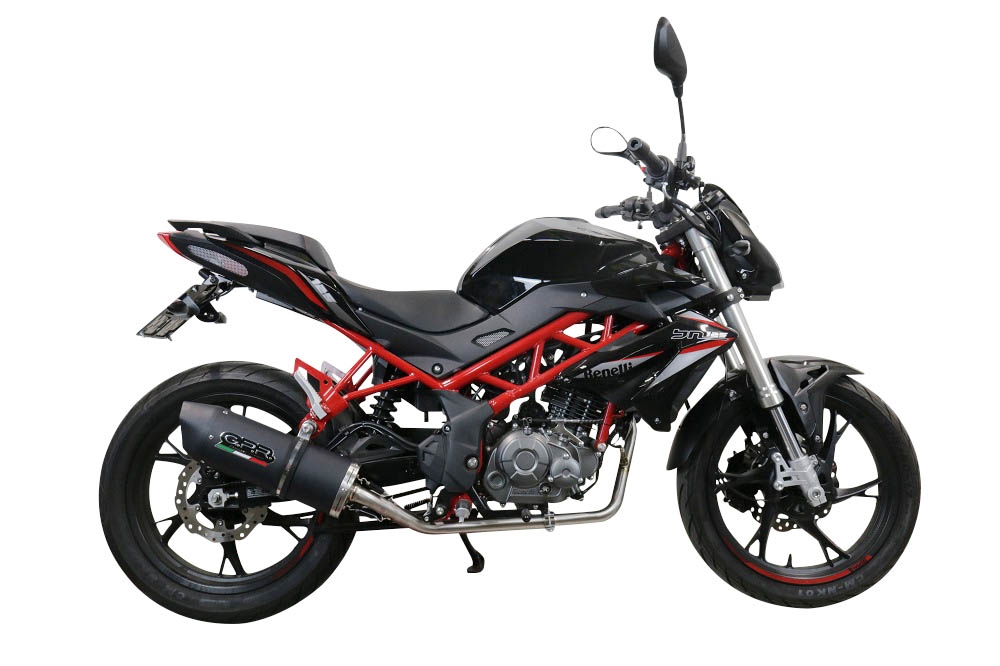 GPR exhaust compatible with  Benelli Bn 125 2021-2024, Furore Evo4 Nero, Homologated legal full system exhaust, including removable db killer and catalyst 