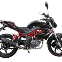GPR exhaust compatible with  Benelli Bn 125 2021-2024, Furore Evo4 Nero, Homologated legal full system exhaust, including removable db killer and catalyst 