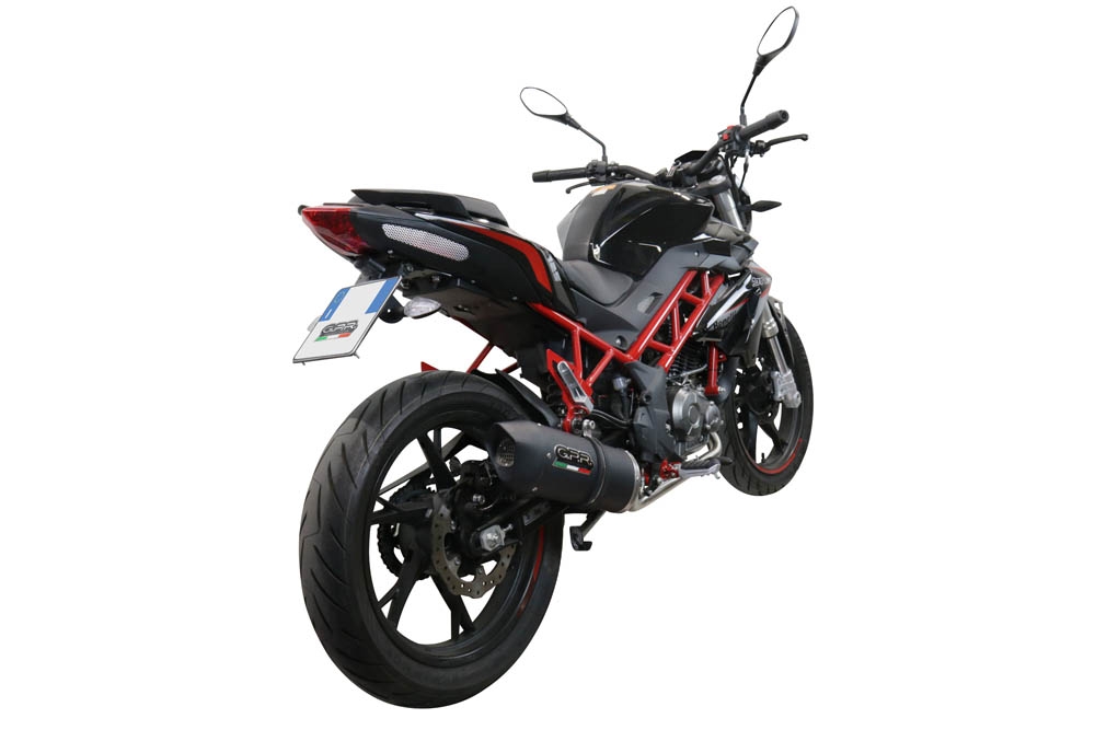 GPR exhaust compatible with  Benelli Bn 125 2021-2024, Furore Evo4 Nero, Homologated legal full system exhaust, including removable db killer and catalyst 