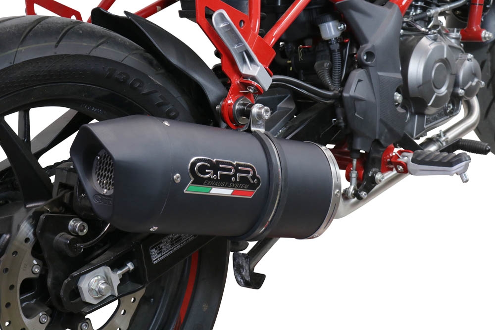 GPR exhaust compatible with  Benelli Bn 125 2021-2024, Furore Evo4 Nero, Homologated legal full system exhaust, including removable db killer and catalyst 