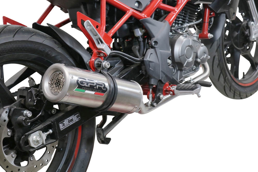 Scarico GPR compatibile con  Benelli Bn 125 2018-2020, M3 Inox , Scarico completo omologato,fornito con db killer estraibile,catalizzatore e collettore