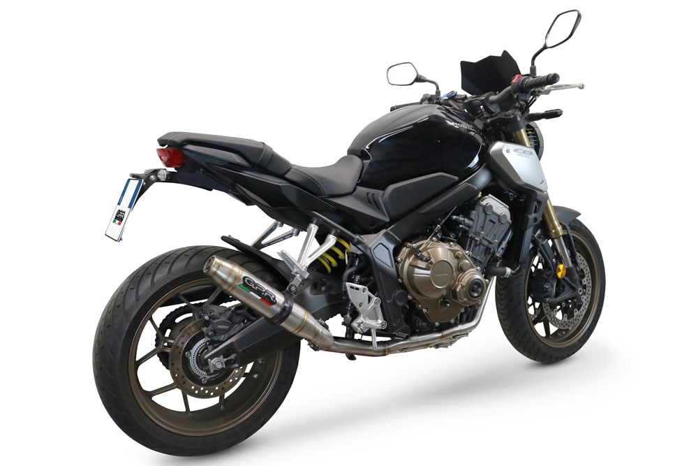 Scarico GPR compatibile con  Honda Cbr 650 F 2014-2016, Deeptone Inox, Scarico completo omologato,fornito con db killer estraibile e collettore