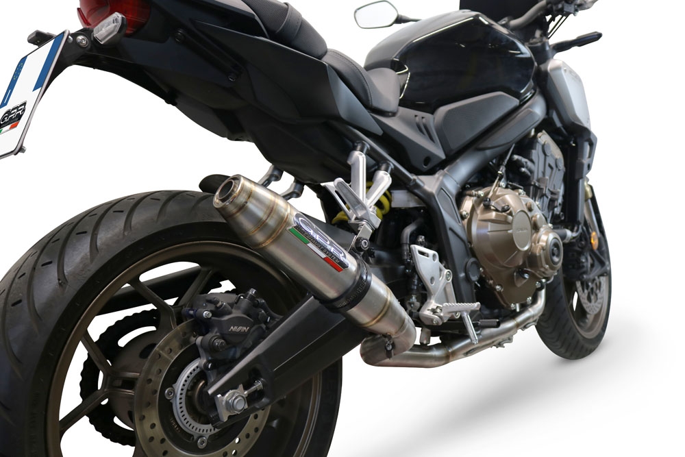 Scarico GPR compatibile con  Honda Cbr 650 F 2014-2016, Deeptone Inox, Scarico completo omologato,fornito con db killer estraibile e collettore
