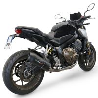 GPR exhaust compatible with  Honda Cbr 650 F 2017-2018, Furore Evo4 Nero, Homologated legal full system exhaust, including removable db killer and catalyst 