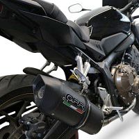 GPR exhaust compatible with  Honda Cbr 650 F 2017-2018, Furore Evo4 Nero, Homologated legal full system exhaust, including removable db killer and catalyst 