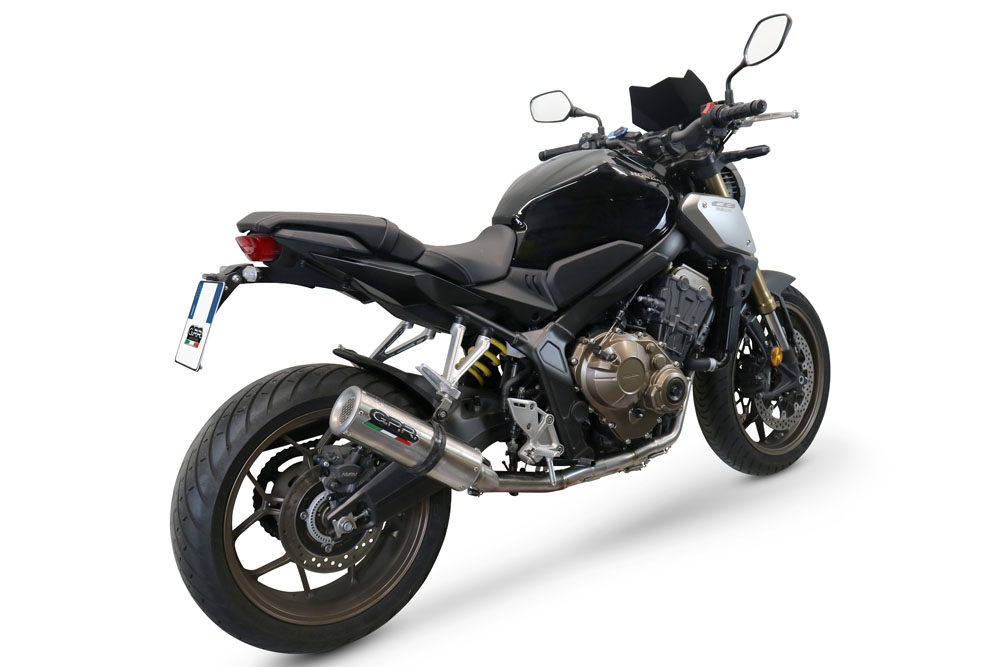 Scarico GPR compatibile con  Honda Cb 650 F 2014-2016, M3 Inox , Scarico completo omologato,fornito con db killer estraibile,catalizzatore e collettore
