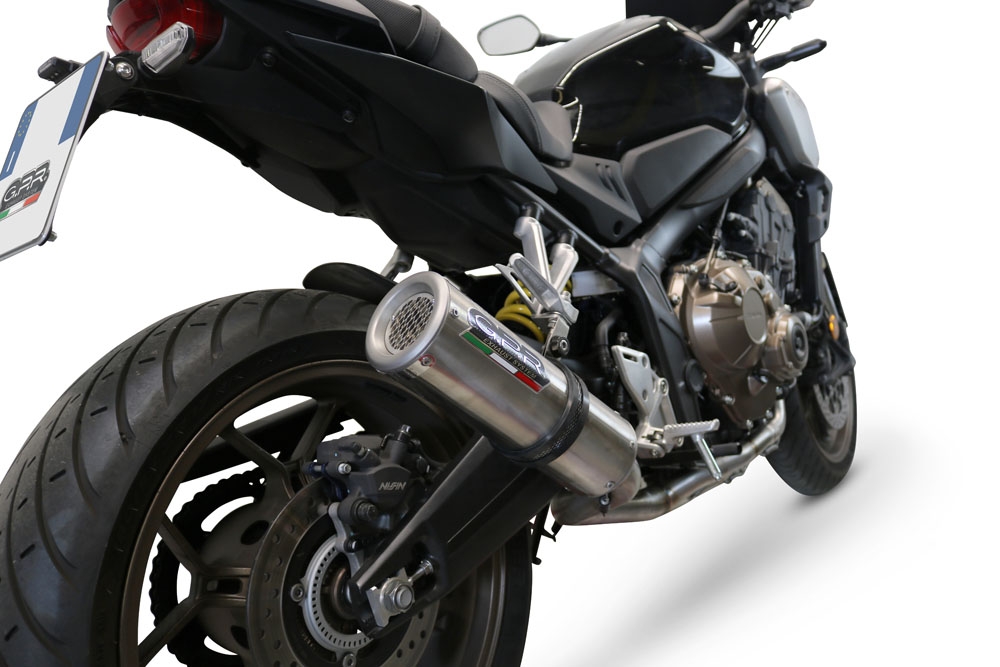 Scarico GPR compatibile con  Honda Cb 650 F 2014-2016, M3 Inox , Scarico completo omologato,fornito con db killer estraibile,catalizzatore e collettore